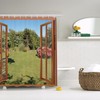 Japanese Garden with Hydrangeas Flowers Shower Curtain for Bathroom Decor