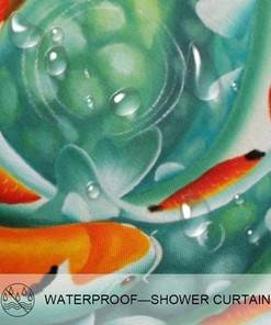 Japanese Koi Fish Carps Waterproof Fabric Shower Curtain for Bathroom Decor