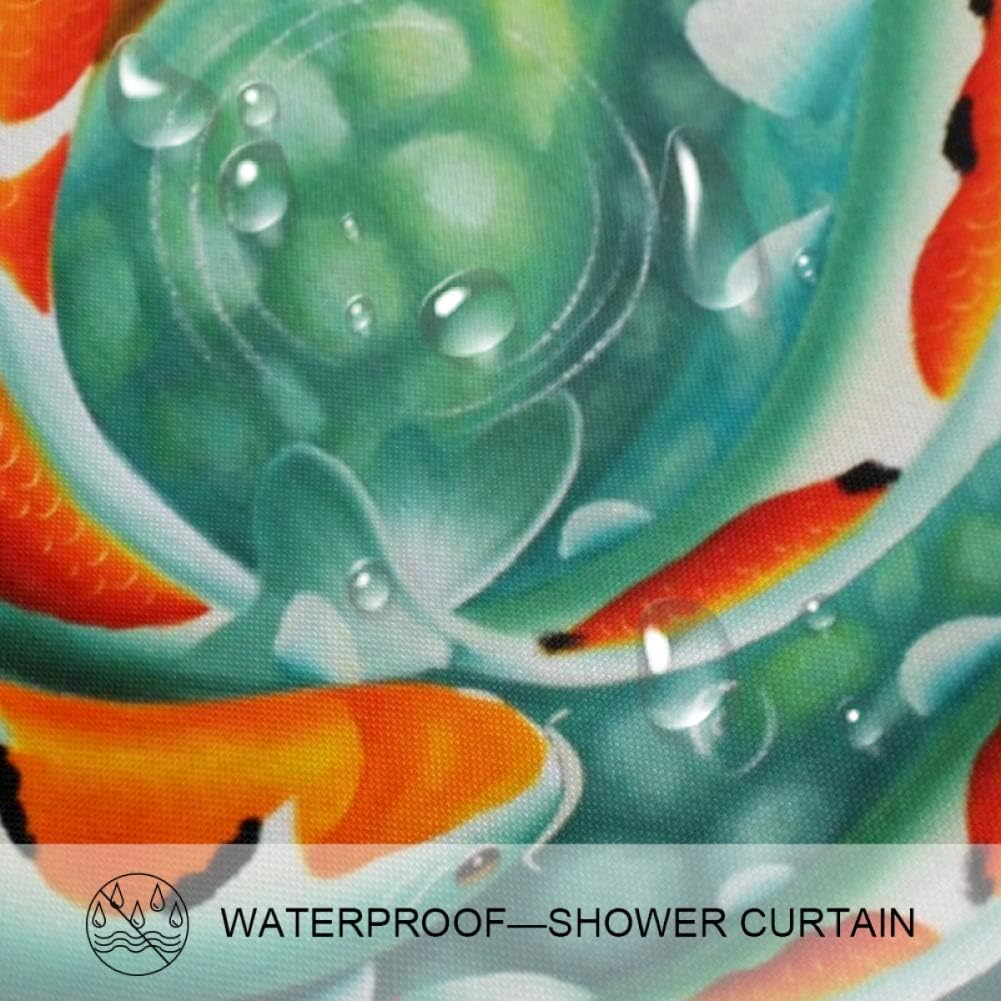 Japanese Koi Fish Carps Waterproof Fabric Shower Curtain for Bathroom Decor