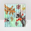 Japanese Koi Fish Pond Aqua Shower Curtain for Bathroom Decor