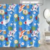 Japanese Koi Fish Shower Curtain, Blue Backdrop Water Pond Funny Bathroom Decor