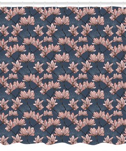 Japanese Magnolia Flowers Print Shower Curtain - Elegant Shower Curtain For Bathroom