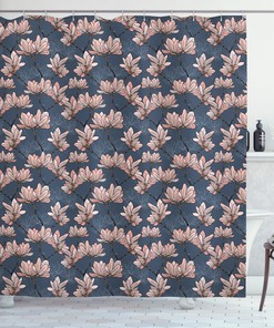 Japanese Magnolia Flowers Print Shower Curtain - Elegant Shower Curtain For Bathroom