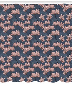 Japanese Magnolia Flowers Print Shower Curtain - Elegant Shower Curtain For Bathroom