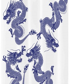 Japanese Noble Monster Dragon Shower Curtain Stable