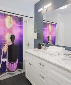 Japanese Sailor Moon Vaporwave Shower Curtain for a Pop Art and Contemporary Bathroom Decor