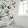 Japanese Style Cat Catching Shark Shower Curtain Fabric for Bathroom Decor