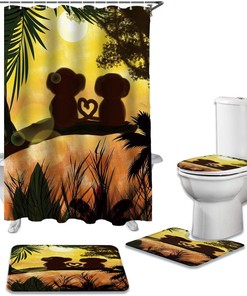 Japanese Style Koi Fish Lotus Flowers Shower Curtain By Charmhome