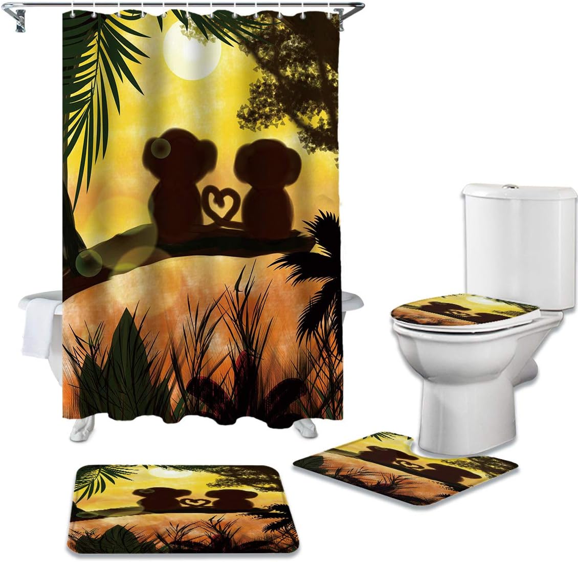 Japanese Style Koi Fish Lotus Flowers Shower Curtain By Charmhome