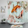 Japanese-Style Koi Pink White Cherry Blossoms Shower Curtain for Bathroom Decor