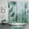 Jasper Palm Leaf Shower Curtain for Nature Inspired Bathroom Decor, Tropical Leaves Design 