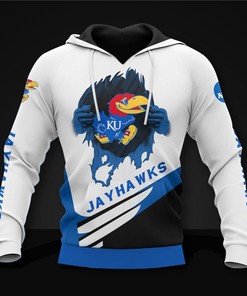 Jayhawks Fans Unite With This All Over Print Kansas Jayhawks 3D Zip Hoodie