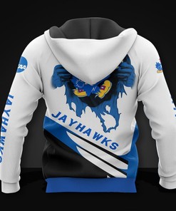 Jayhawks Fans Unite With This All Over Print Kansas Jayhawks 3D Zip Hoodie