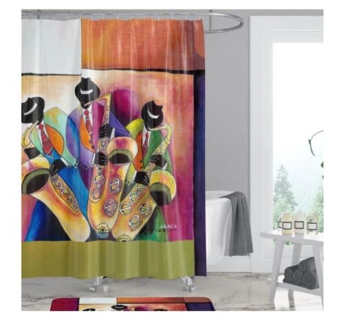 Jazz Saxophones African American Expressions Shower Curtain for Music Lovers