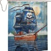 Jolly Roger Pirate Ship Shower Curtain - Water-resistant Fabric Bathroom Decor