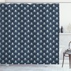 Jolly Roger Pirate Theme Shower Curtain with Pattern and Print 