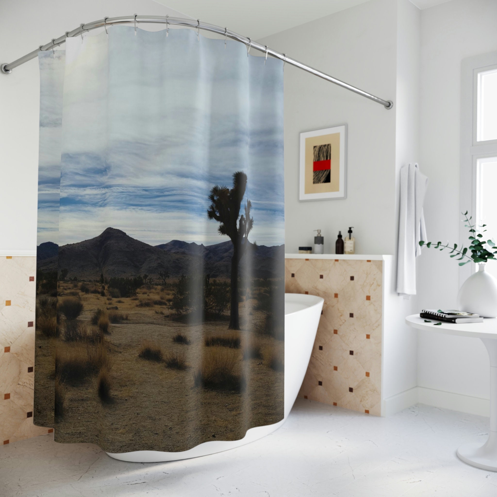 Joshua Tree Shower Curtain for Nature and Scenic Bathroom Decor