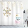 Joyful Shower Curtain with Christmas Snowflake Love Print for Bathroom 