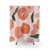 Juicy Peaches and Leaves Shower Curtain for Fruit Bathroom Decor