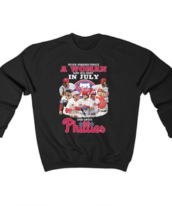 July Born Philadelphia Phillies Lover Woman Signature Shirt, Hoodie, Sweatshirt Fan Gift