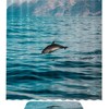 Jumping Black Dolphin Printed Bathroom Tub Set With Waterproof Fabric Shower Curtain