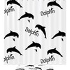Jumping Dolphin Silhouette Printed Bathroom Tub Set With Waterproof Fabric Shower Curtain