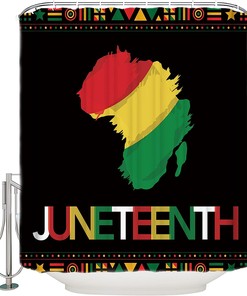 Juneteenth American Freedom Day Africa Ethnic Shower Curtain With Reinforced Buttonholes For Beautiful Bathroom Decor
