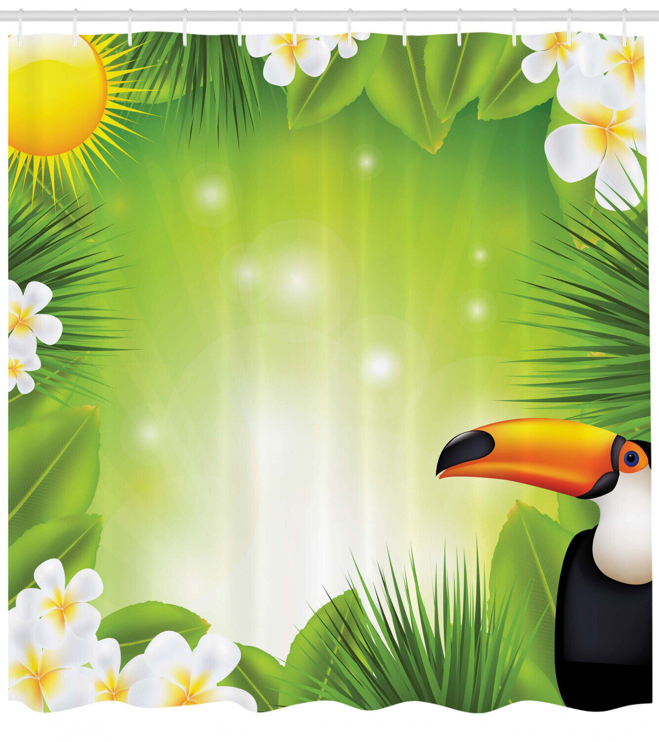 Jungle Adventure: Shower Curtain with Tropical Print for Exotic Bathroom Decor