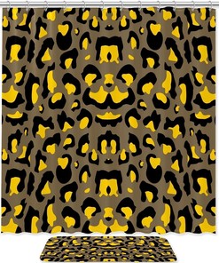 Jungle Animal Face Leopard Shower Curtain, Playful Bathroom Decor