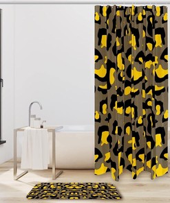 Jungle Animal Face Leopard Shower Curtain, Playful Bathroom Decor