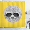 Jungle Animal Hipster Shower Curtain, Quirky and Fun Bathroom Decor 