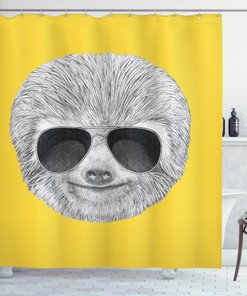 Jungle Animal Hipster Shower Curtain, Quirky and Fun Bathroom Decor