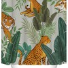 Jungle Animal Shower Curtain Fabric with Jaguar Leopard Tiger Design for Bathroom Decor
