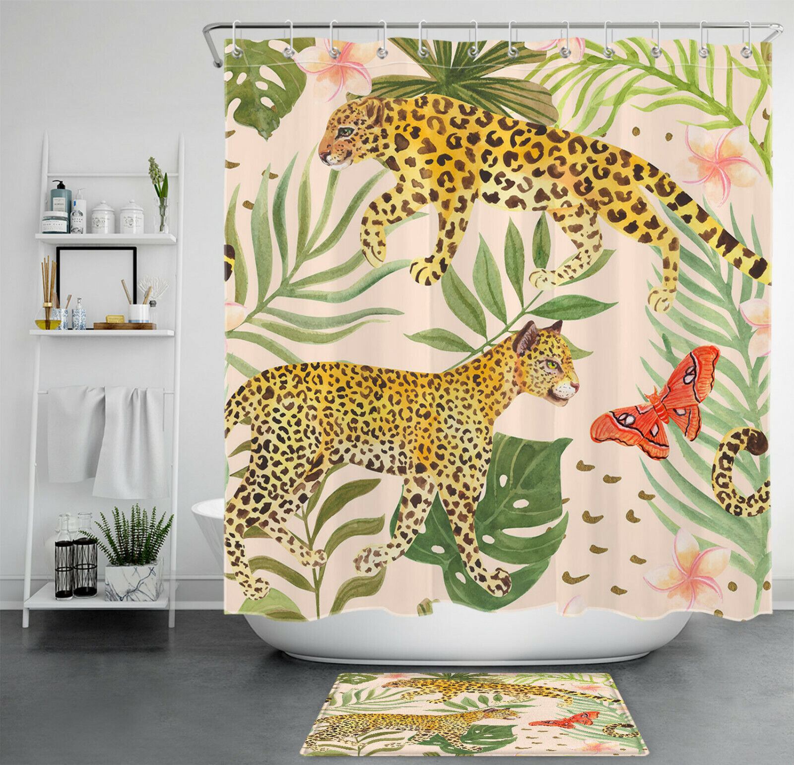 Jungle Animal Shower Curtain for Playful Bathroom Decor