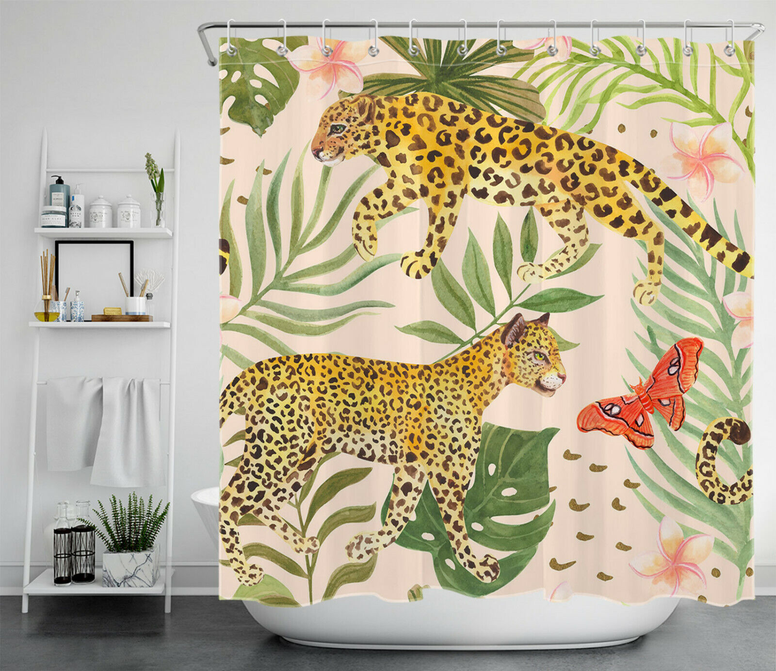 Jungle Animal Shower Curtain for Playful Bathroom Decor