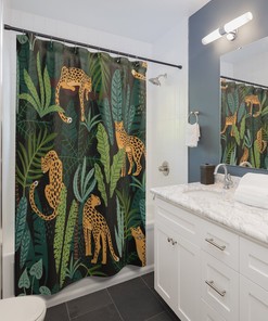Jungle Animals Art Print Exotic Animal Design Shower Curtain for a Tropical Look