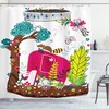 Jungle Animals Elephant Printed Shower Curtain for Kid's Bathroom Decor- Waterproof and Animal-themed 