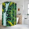 Jungle Art Print Waterfall Shower Curtain, Rustic Bathroom Decor with Jungle and Waterfall Design