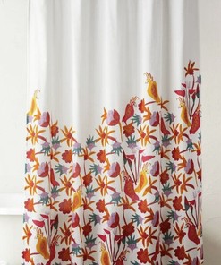 Jungle Bird And Floral Patterned Natalia Shower Curtain For An Eclectic Touch