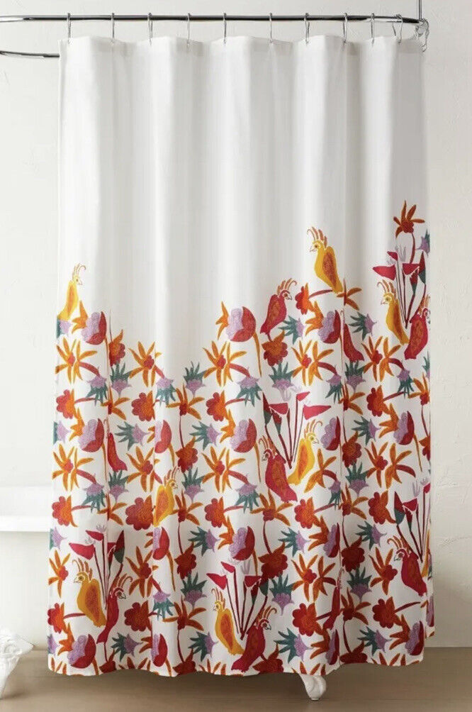 Jungle Bird And Floral Patterned Natalia Shower Curtain For An Eclectic Touch