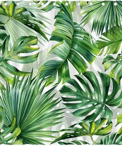 Jungle Botanical Hawaiian Print Shower Curtain for Bathroom