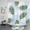 Jungle Botanical Tropical Palm Leaf Art Shower Curtain, Vintage Bathroom Shower Curtains 
