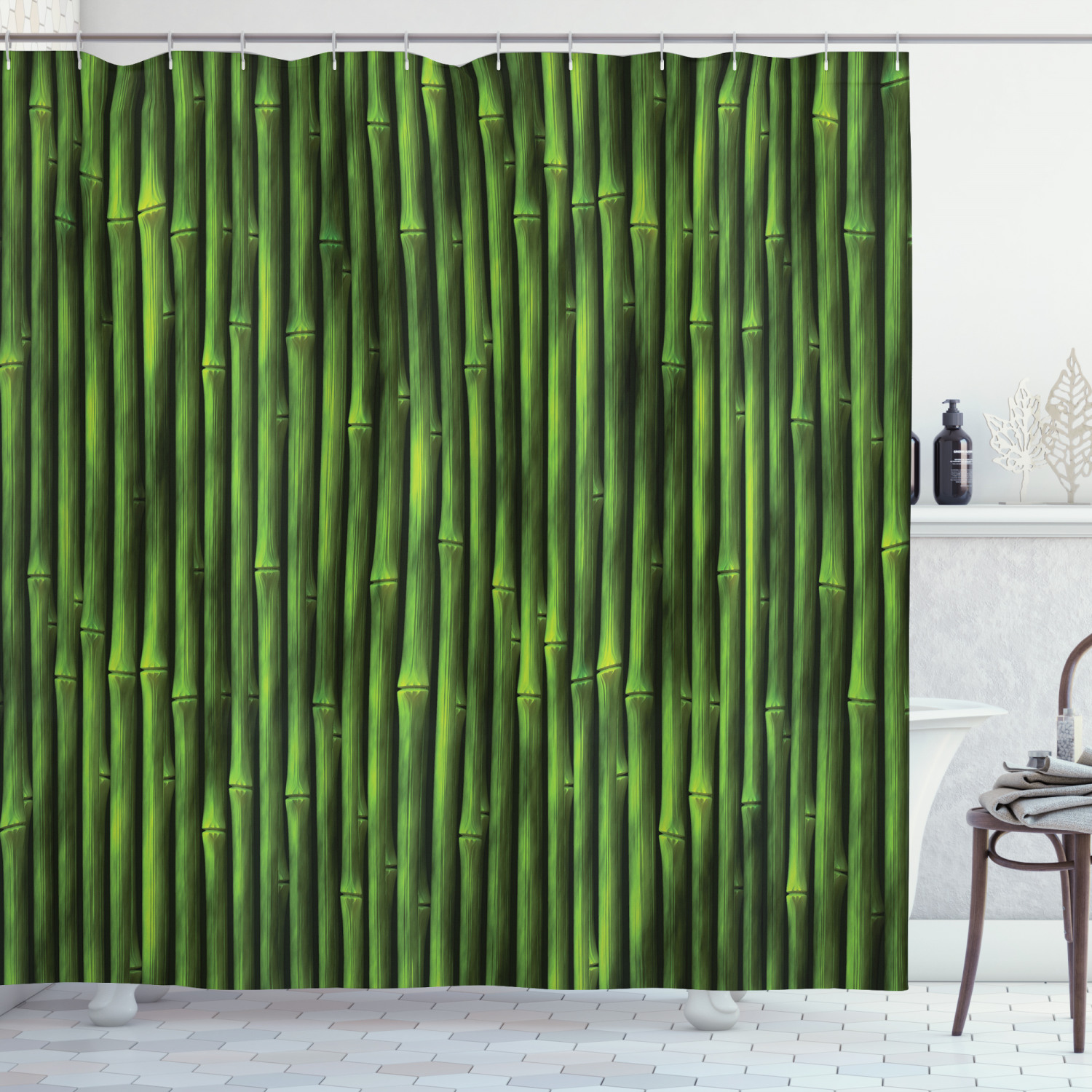 Jungle Dreams: Shower Curtain with Tropical Rainforest Scenery