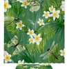 Jungle Floral Palm Tree Leaves Dragonflies Pattern Liner Shower Curtain for a Botanical Look