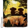 Jungle Forest Love Shower Curtain Sunset Cute Monkey Design