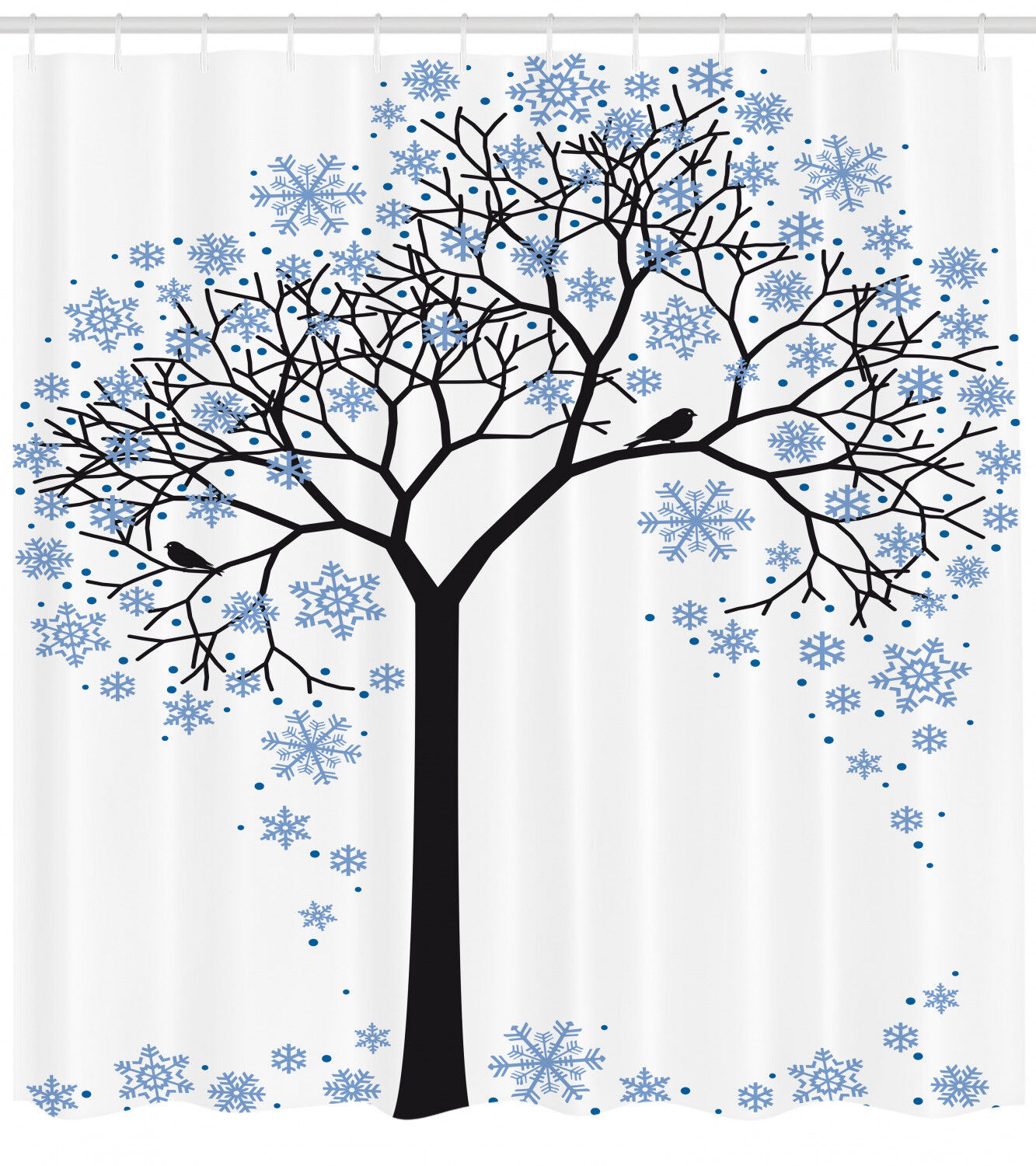Jungle Forest Wood Tree in Snow Shower Curtain Set