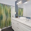 Jungle Green Abstract Shower Curtain for a Refreshing Bathroom Decor