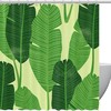 Jungle Green Leaves Print Fabric Shower Curtain for Lush Bathroom Decor