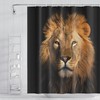 Jungle King Lion Head Shower Curtain with Wildlife Animal Safari Design for Men Bathroom Decor