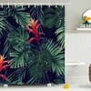 Jungle Leaves Cloth Fabric Shower Curtain for Tropical Bathroom Decor